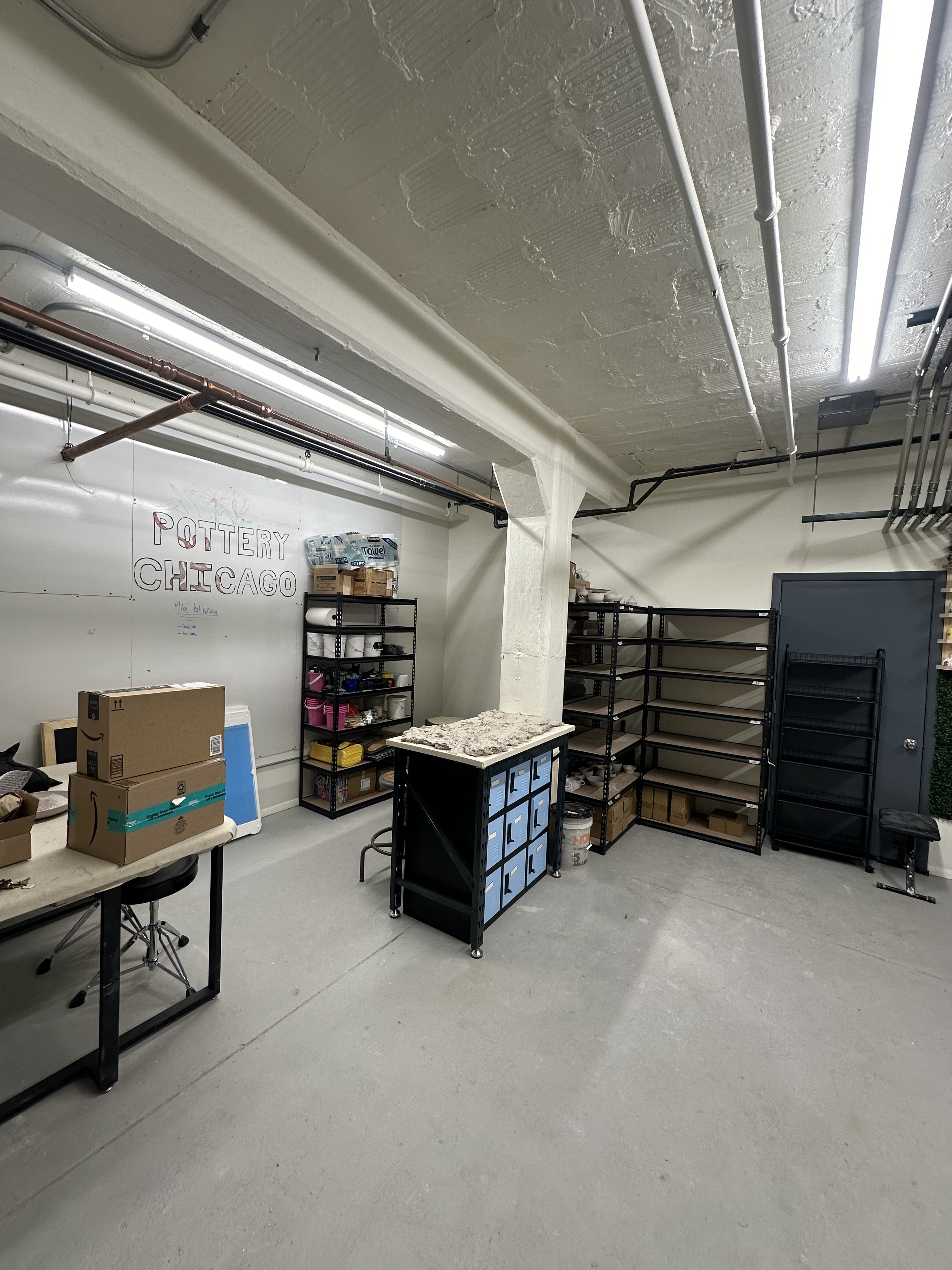 Studio workspace with tools